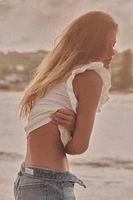 COMBINATION RUFFLED T-SHIRT