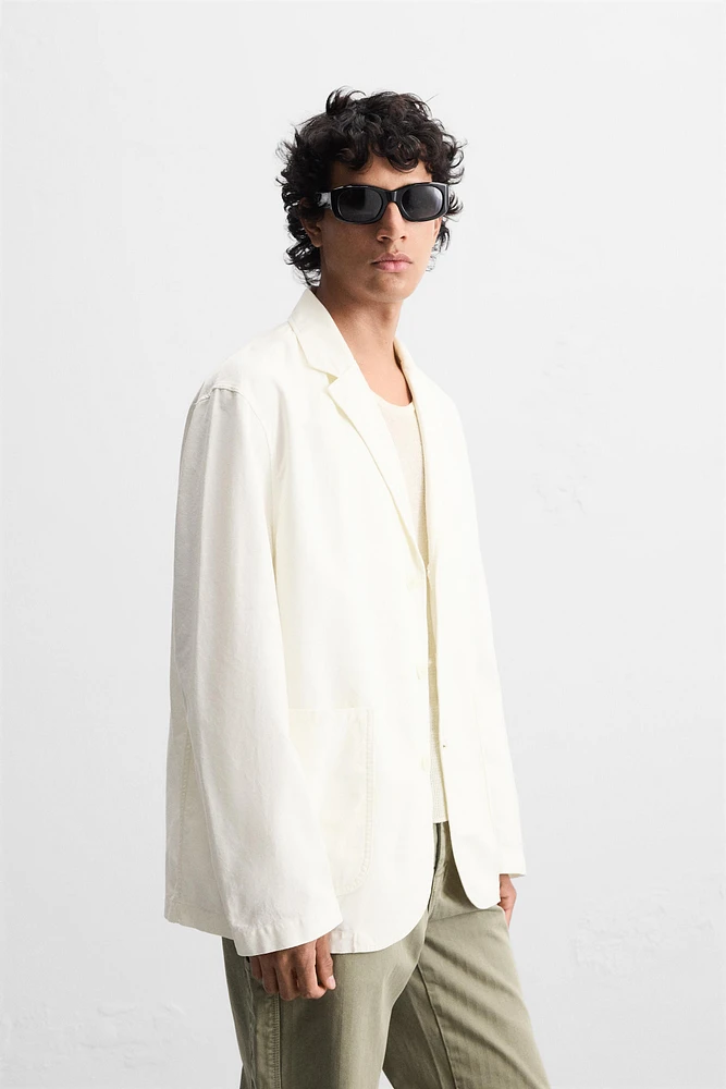 RELAXED FIT COTTON BLAZER