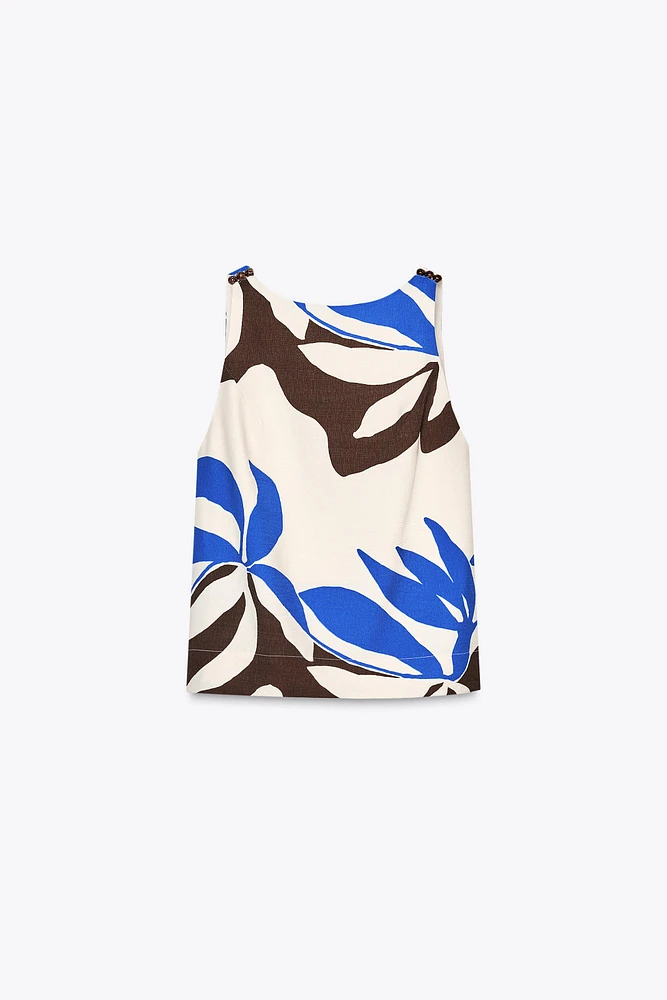 TOP FANTAISIE IMPRIMÉ FLORAL