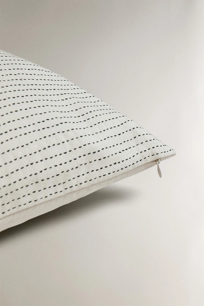 HOUSSE DE COUSSIN LIN PATCHWORK
