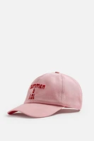 EMBROIDERED TEXT CAP