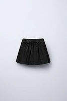 BOX PLEAT DENIM SKIRT