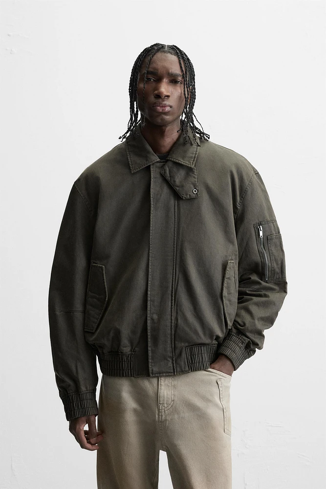 WAXED EFFECT WASHED JACKET