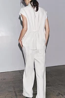 DOUBLE BUTTON LINEN PANTS