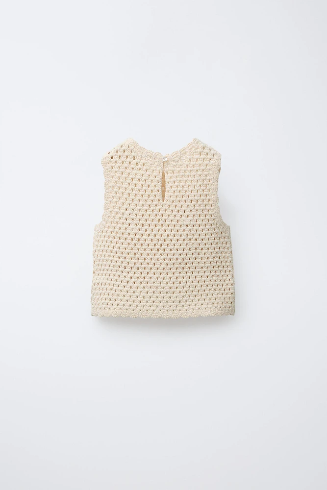 TOP EN MAILLE FRUITS AU CROCHET