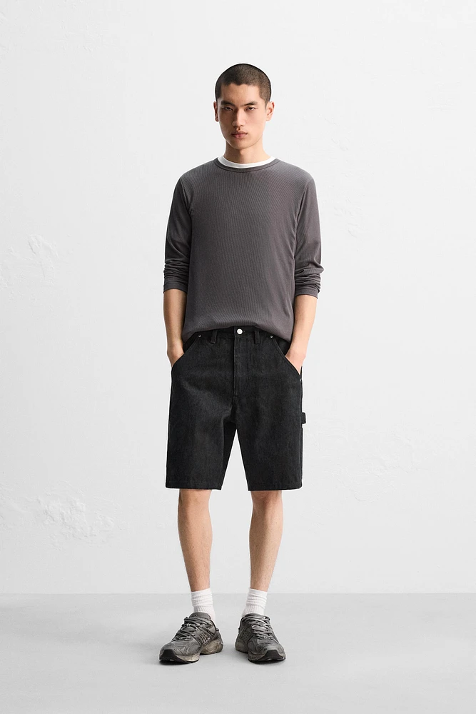 CARPENTER POCKET DENIM SHORTS