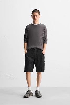 CARPENTER POCKET DENIM SHORTS
