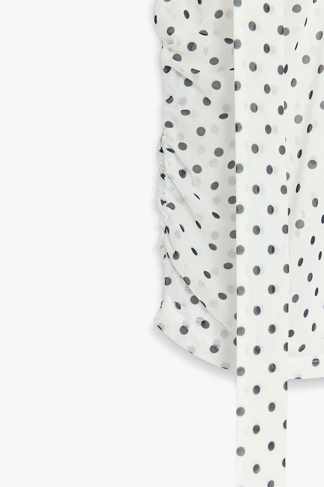 TOP FOULARD À POIS