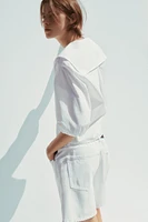 BIB COLLAR POPLIN SHIRT