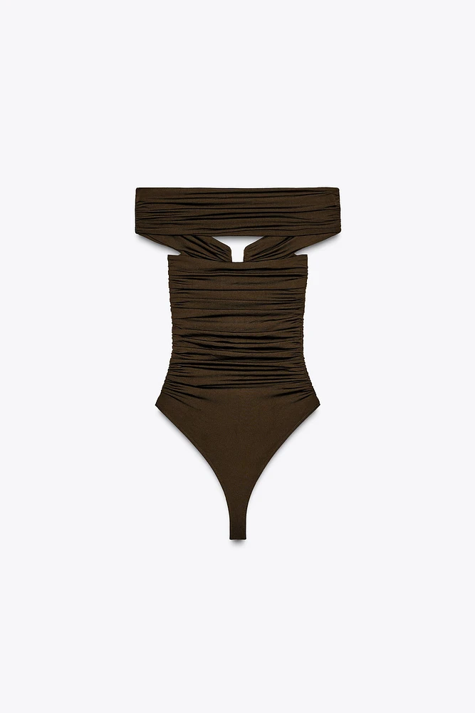 BODY EN POLYAMIDE AVEC ÉPAULES DÉCOUVERTES