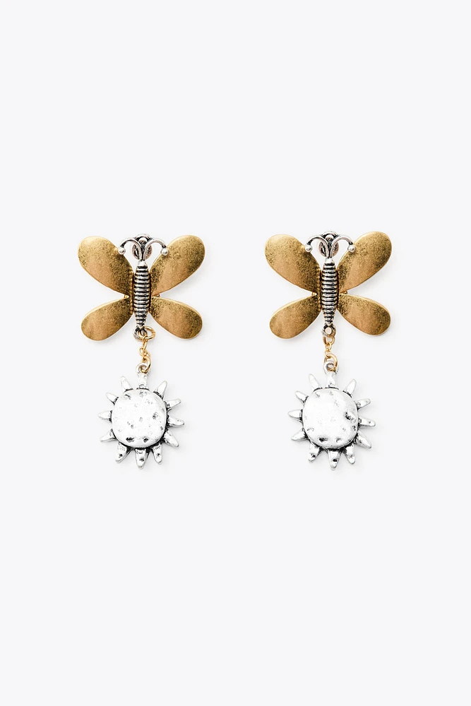 BUTTERFLY CONTRAST EARRINGS