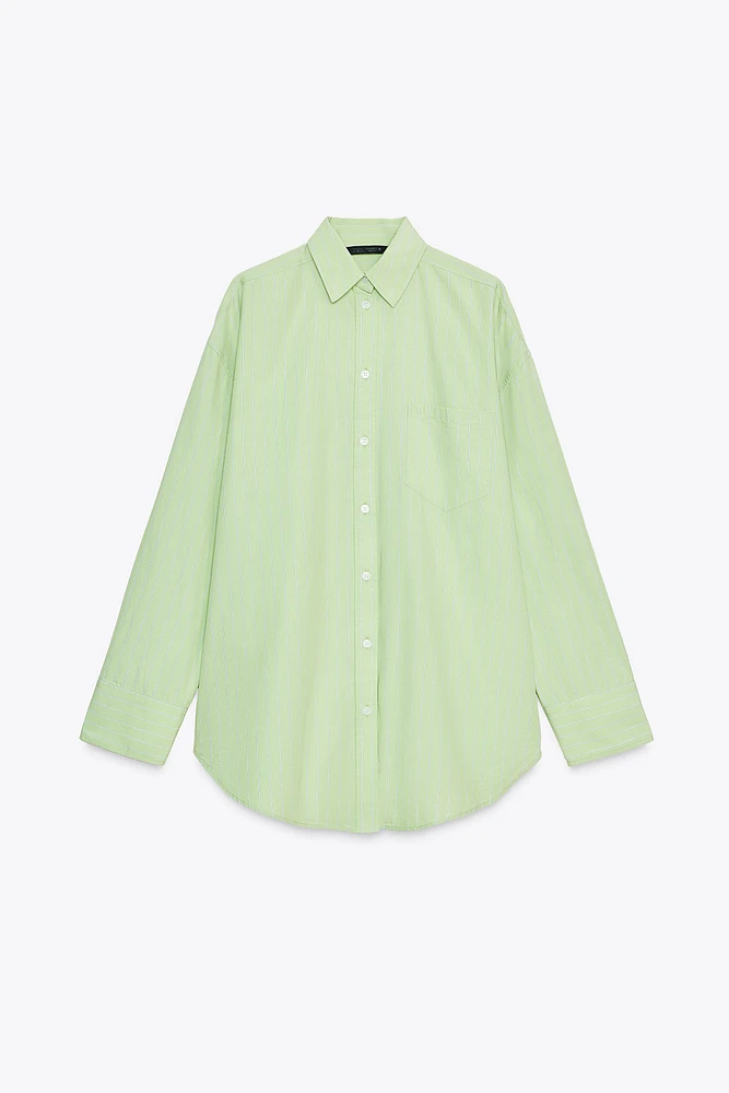 CHEMISE OVERSIZE EN POPELINE RAYÉE
