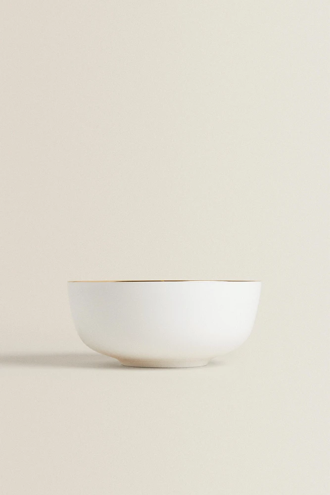 RIMMED BONE CHINA BOWL