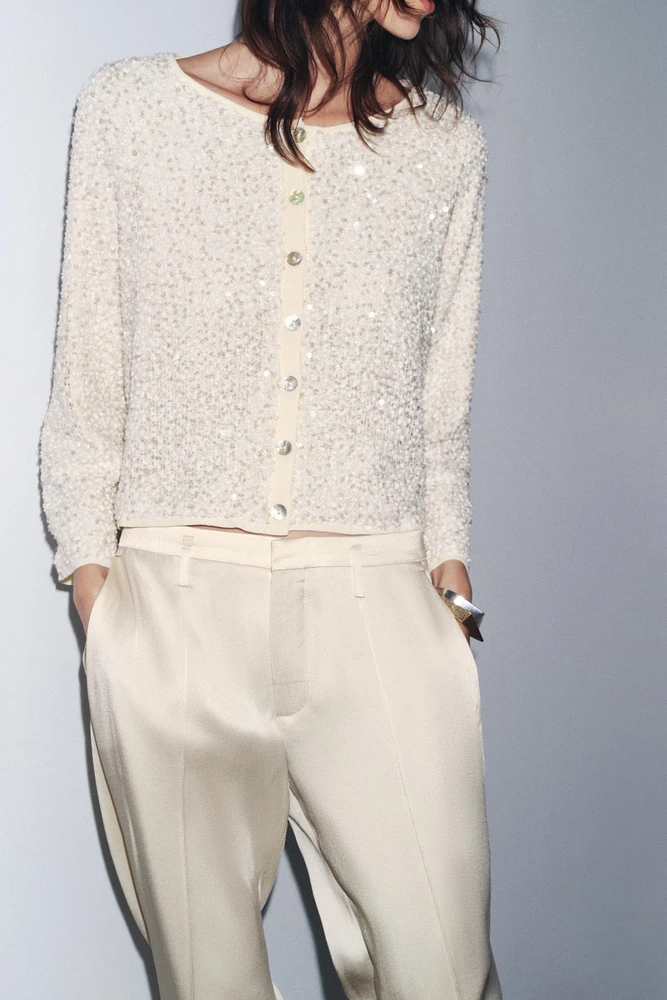 GILET EN MAILLE SEQUINS