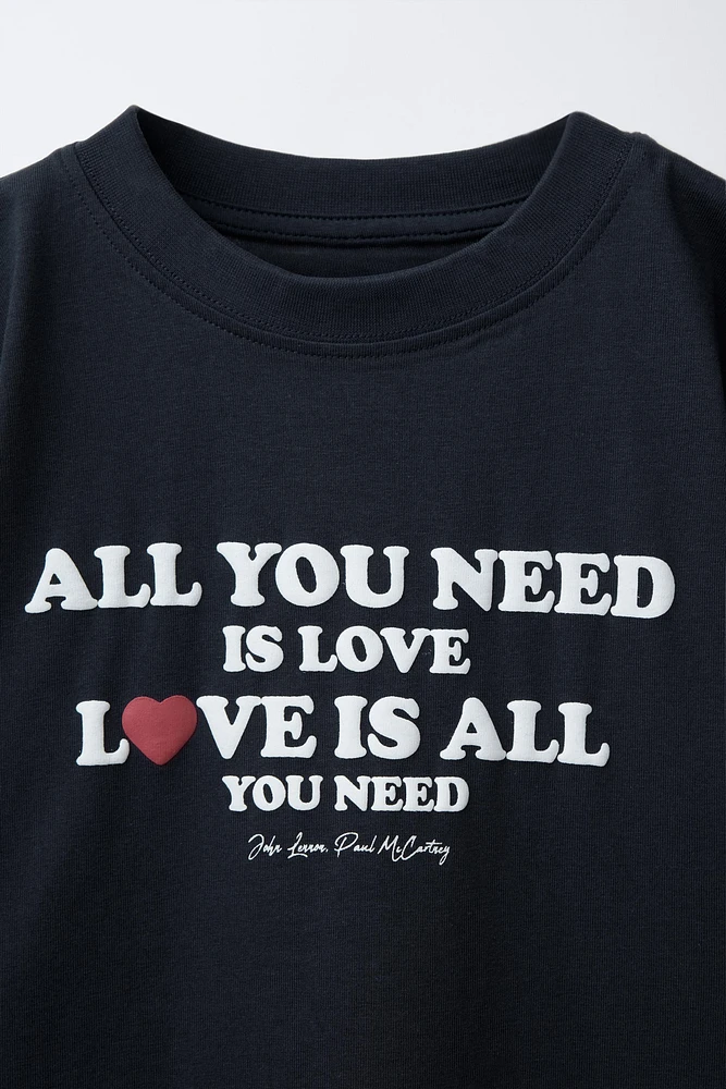 T-SHIRT INSCRIPTION "ALL YOU NEED IS LOVE" © PAUL MCARTNEY