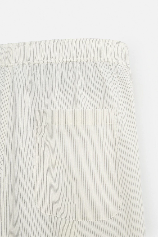 STRIPED COTTON HEMP PANTS