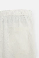 STRIPED COTTON HEMP PANTS