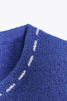 TOPSTITCH KNIT TOP