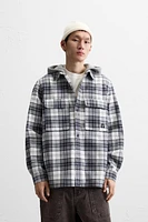 CONTRASTING HOODED OVERSHIRT