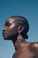 CORAL STONE EARRINGS