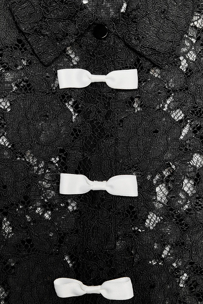 LACE BOW SHIRT