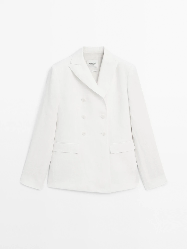 Blazer cache-cœur moulant en lin - Limited Edition