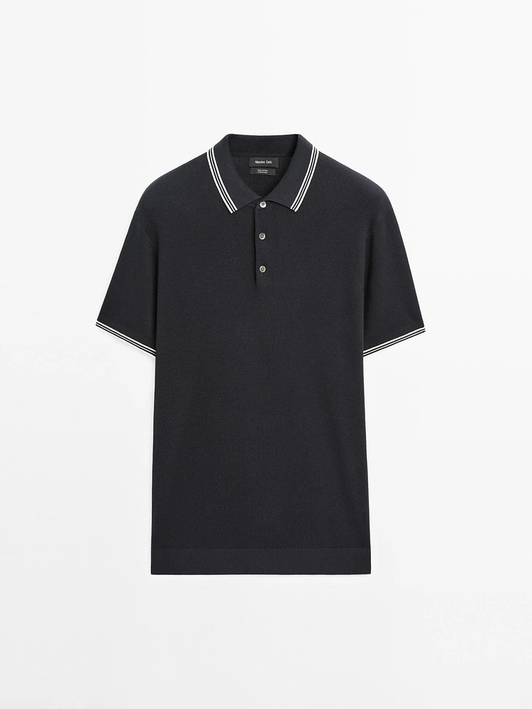 100% cotton knit polo shirt
