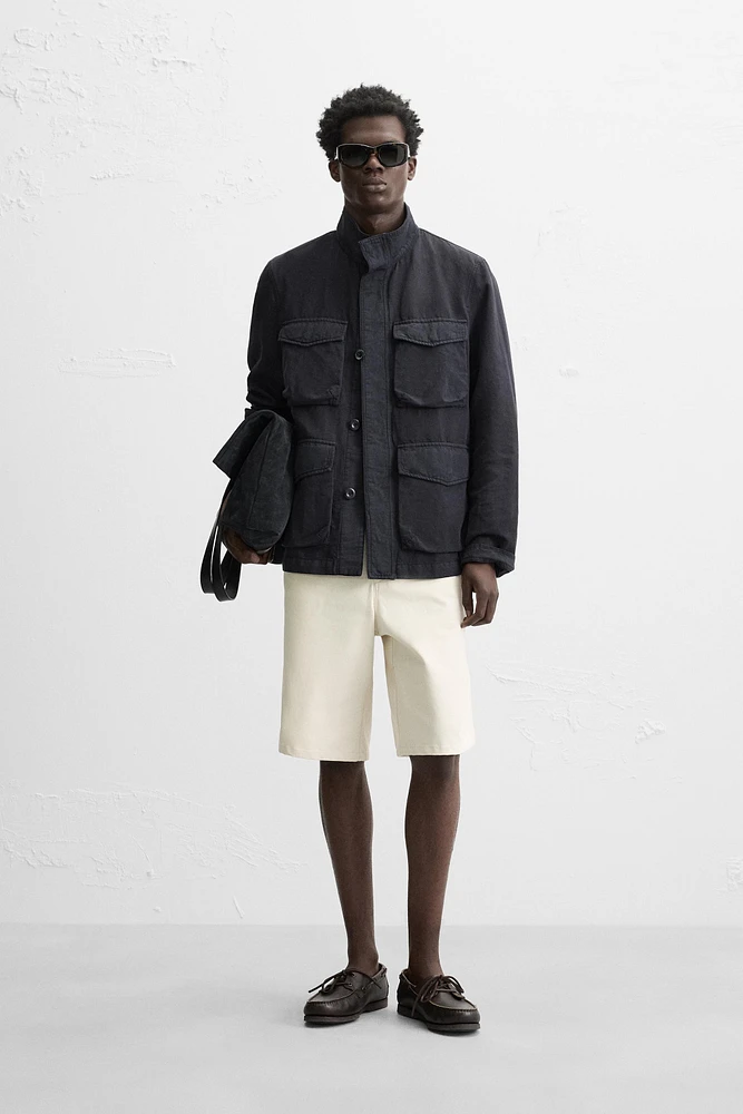 VESTE COTON - LIN POCHES