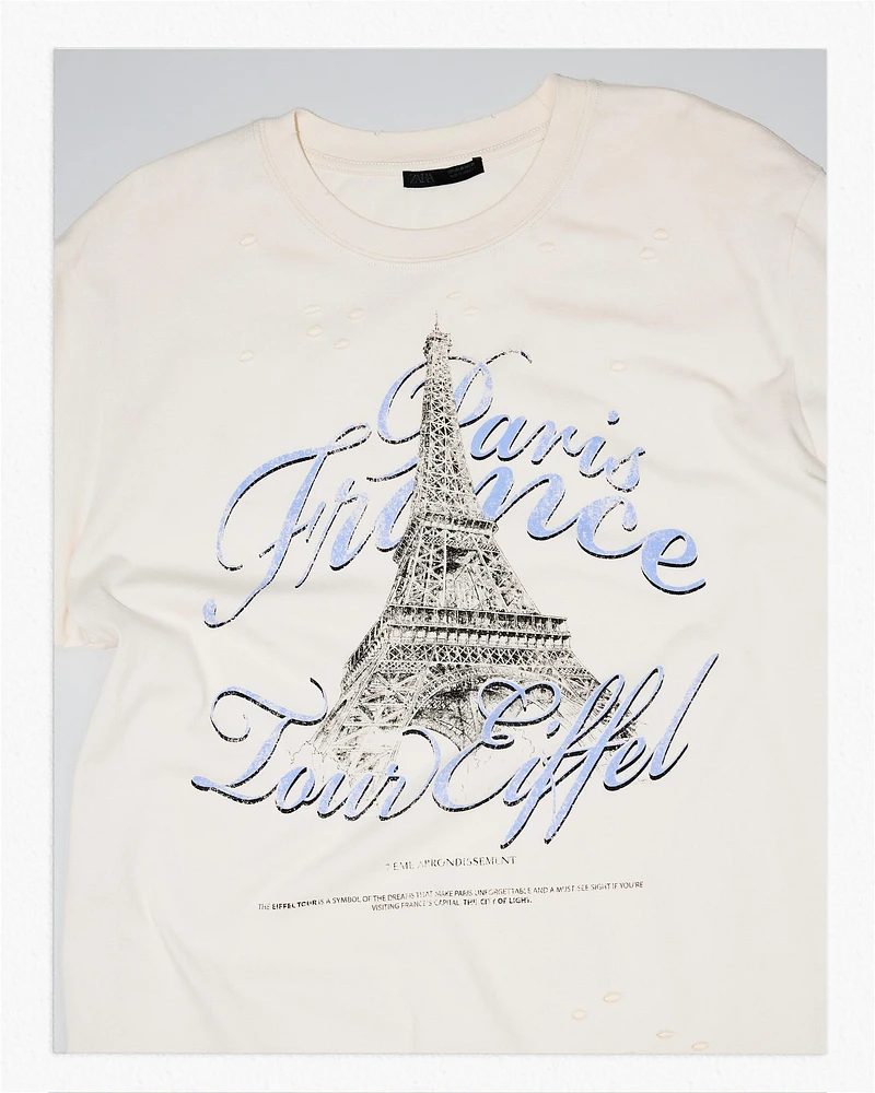 T-SHIRT IMPRIMÉ DÉCHIRURES