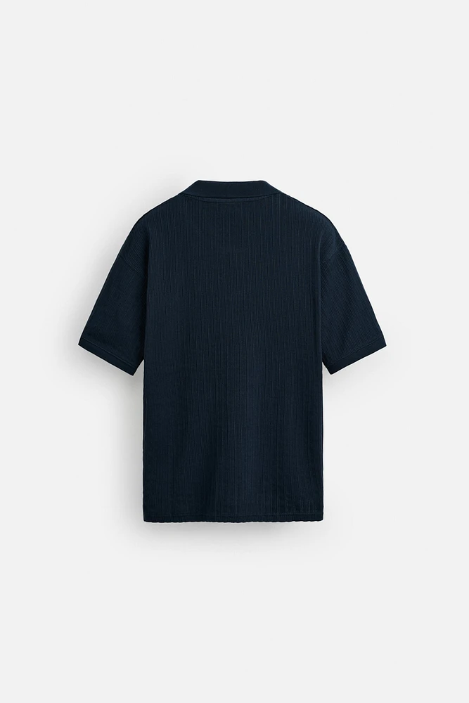 RIB TEXTURED POLO SHIRT
