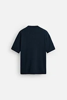 RIB TEXTURED POLO SHIRT