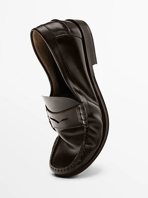 Mocassins cuir patte décorative