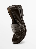 Mocassins cuir patte décorative