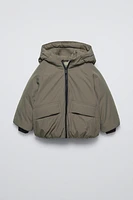 WATER REPELLENT HOODED DOWN PUFFER COAT