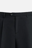 HERRINGBONE LINEN COTTON SUIT PANTS