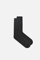 RIBBED CASHMERE BLEND SOCKS