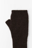 FINGERLESS RIBBED KNIT GLOVES