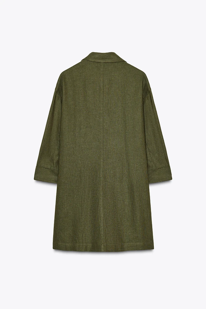 LINEN BLEND DOUBLE BREASTED BLAZER
