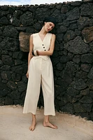 COMBINAISON LONGUE STYLE GILET AVEC LIN
