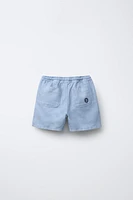 LINEN AND COTTON BERMUDA SHORTS