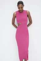 LONG TEXTURED CUT OUT DRESS