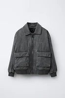 WASHED EFFECT BOMBER JACKET