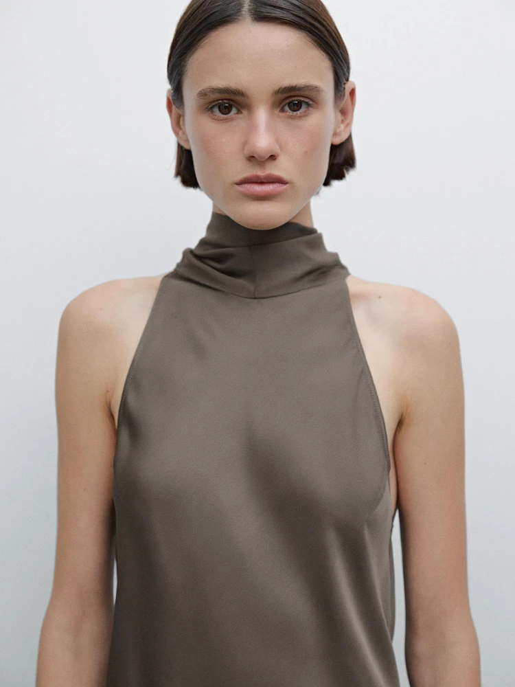 Halter neck dress with tie detail - Studio