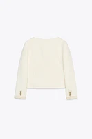 ROUND NECK TEXTURED BLAZER
