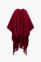 FRINGED WOOL BLEND CAPE ZW COLLECTION