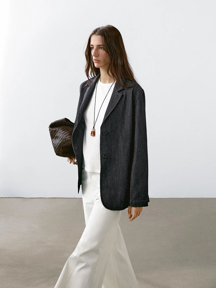 Blazer loose fit denim