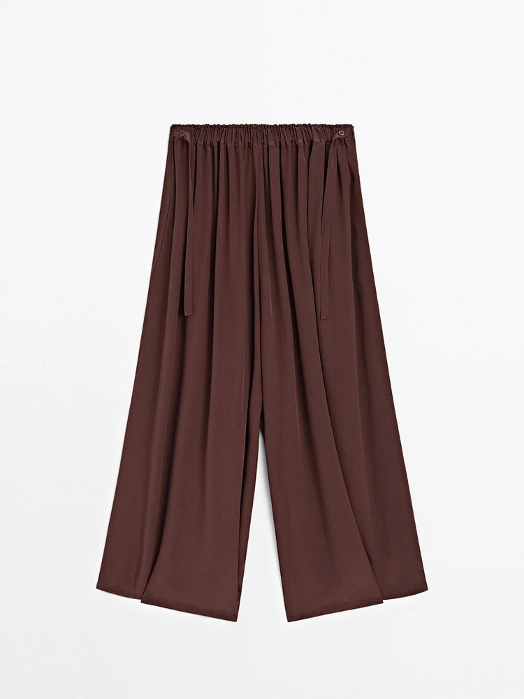 Jupe-culotte fluide en tissu technique