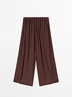 Jupe-culotte fluide en tissu technique