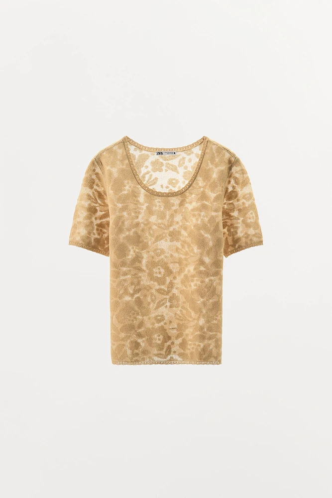 JACQUARD KNIT T-SHIRT