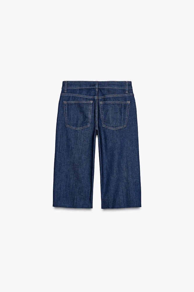 TRF MID-RISE CAPRI DENIM SHORTS
